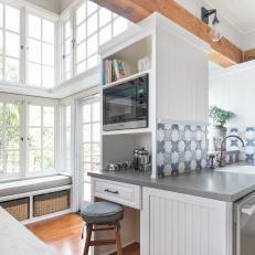 White Country Kitchen With Windows