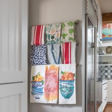 Colorful Dish Towels on Rods