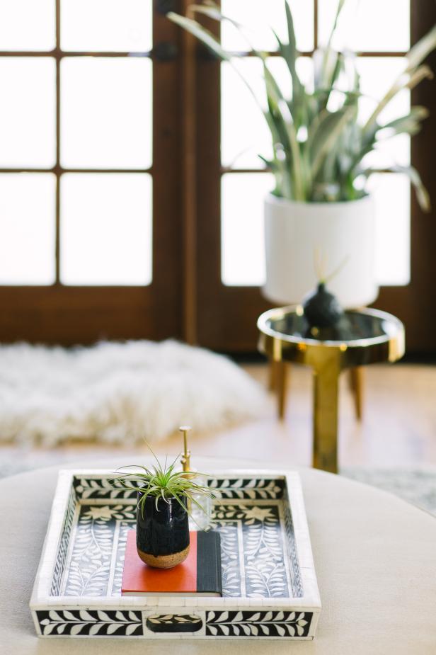 Patterned Coffee Table Serving Tray With Simple Decor Hgtv