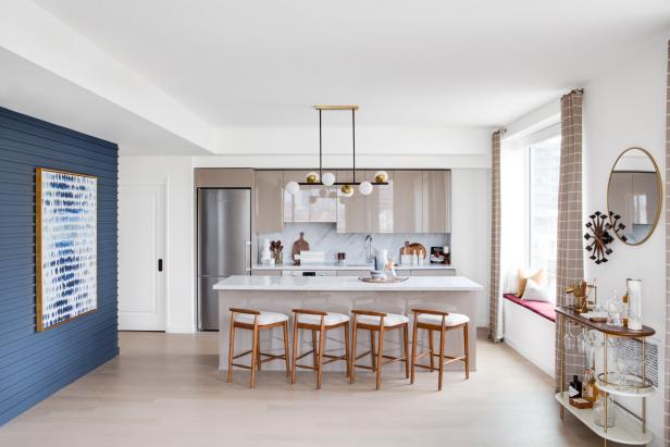 View of Eat-In Kitchen With Oversized Island