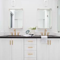 White Double-Vanity Master Bathroom