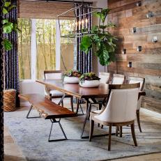 Dining Room with Reclaimed Wood Wall
