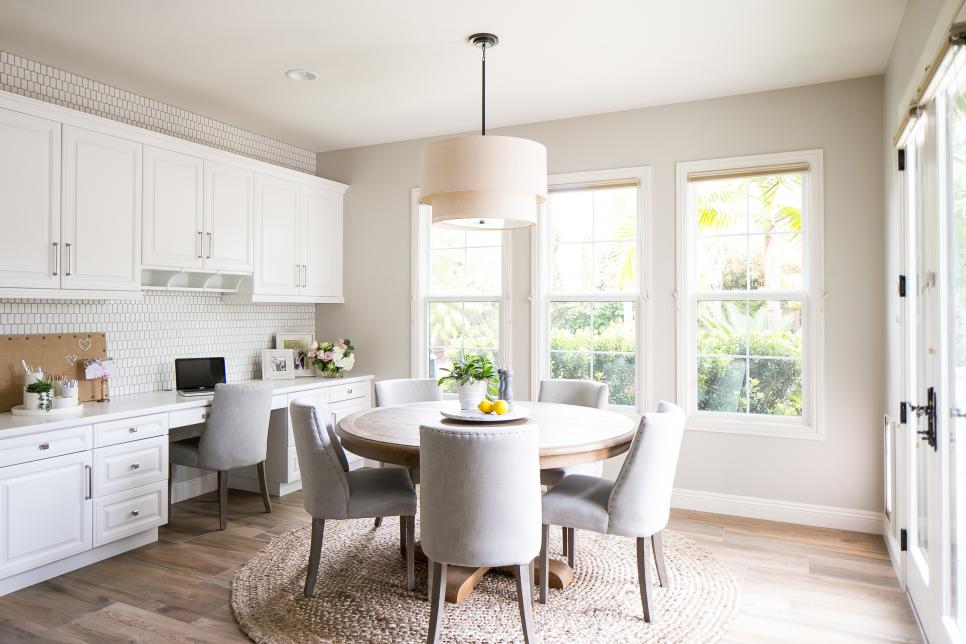 Contemporary White Breakfast Nook With, Breakfast Nook From Kitchen Cabinets