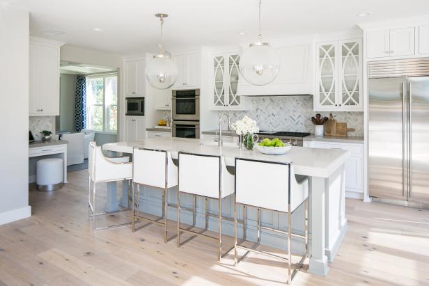 Contemporary White Kitchen Detail with Bubble Glass - Luxe