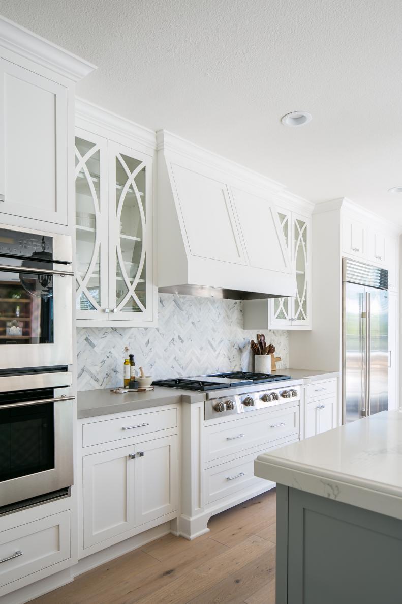 White Kitchen With Gray Countertops
