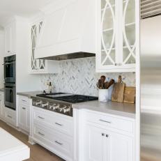 White Chef Kitchen With Rustic Cutting Boards