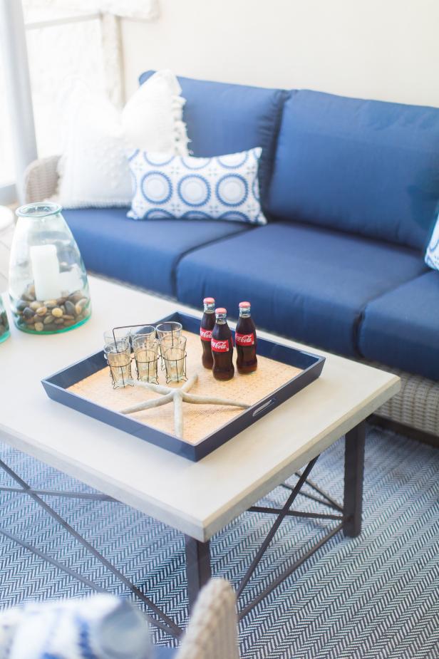 Contemporary Blue Living Room Sitting Area With Modern ...