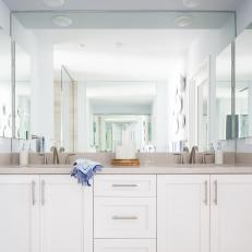 Contemporary White Double Vanity Bathroom 
