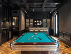contemporary black game room