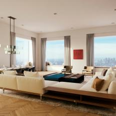 Modern Living Room With Clear Views of Central Park