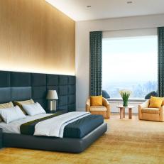 Luxe Black & Gold Master Bedroom