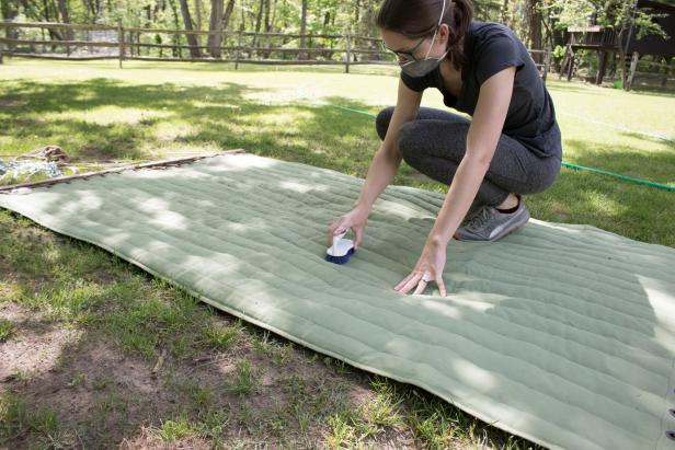 Clean your fabric hammock using a DIY cleaning solution.