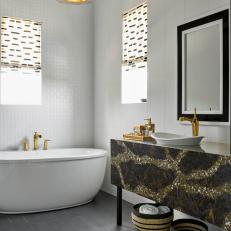 Eclectic Bathroom with Freestanding Tub