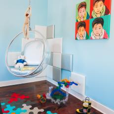Acrylic Bubble Chair Completes Reading Corner in Kids' Room