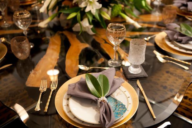 The table is set for the holiday dinner party, as seen on Cooking Channel's Holiday Feast with Kelis, Special.