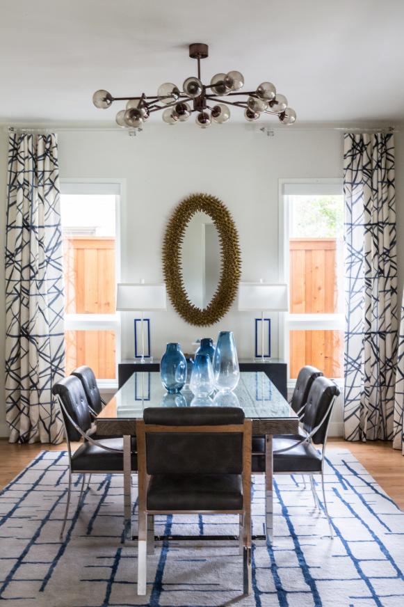 Blue and White Modern Dining Room