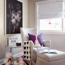 Contemporary Black and White Nursery With Heart Throw