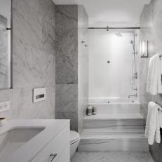 Modern Bathroom With Marble Tile