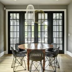 Breakfast Nook With Black-and-White Color Palette