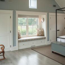 Cottage Master Bedroom with Cozy Seating Area