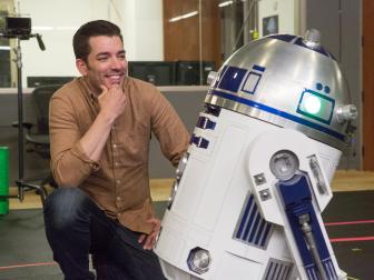 After winning the annexed spaces challenge on Brother vs Brother, Jonathan Scott enjoys an exclusive, private tour of the legendary Lucasfilm and meets R2-D2 while losing brother Drew is outside cleaning the Yoda statue with a Storm Trooper toothbrush.