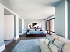 Blue Contemporary Master Bedroom