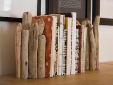 DIY driftwood bookends for your home.