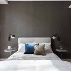 Contemporary Guest Bedroom With Abstract Art