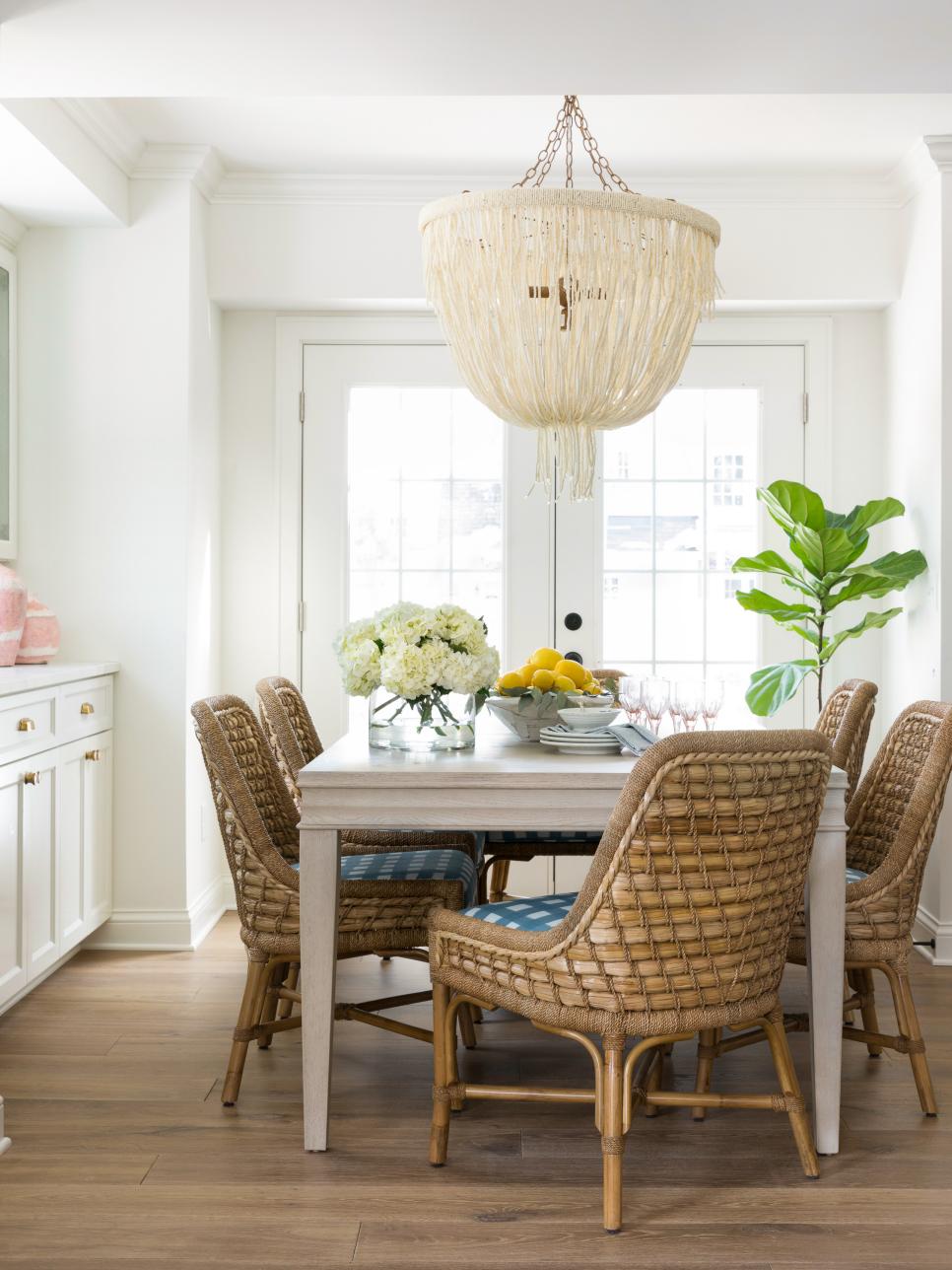 Neutral Dining Room With Boho Chic, Boho Style Dining Room Table