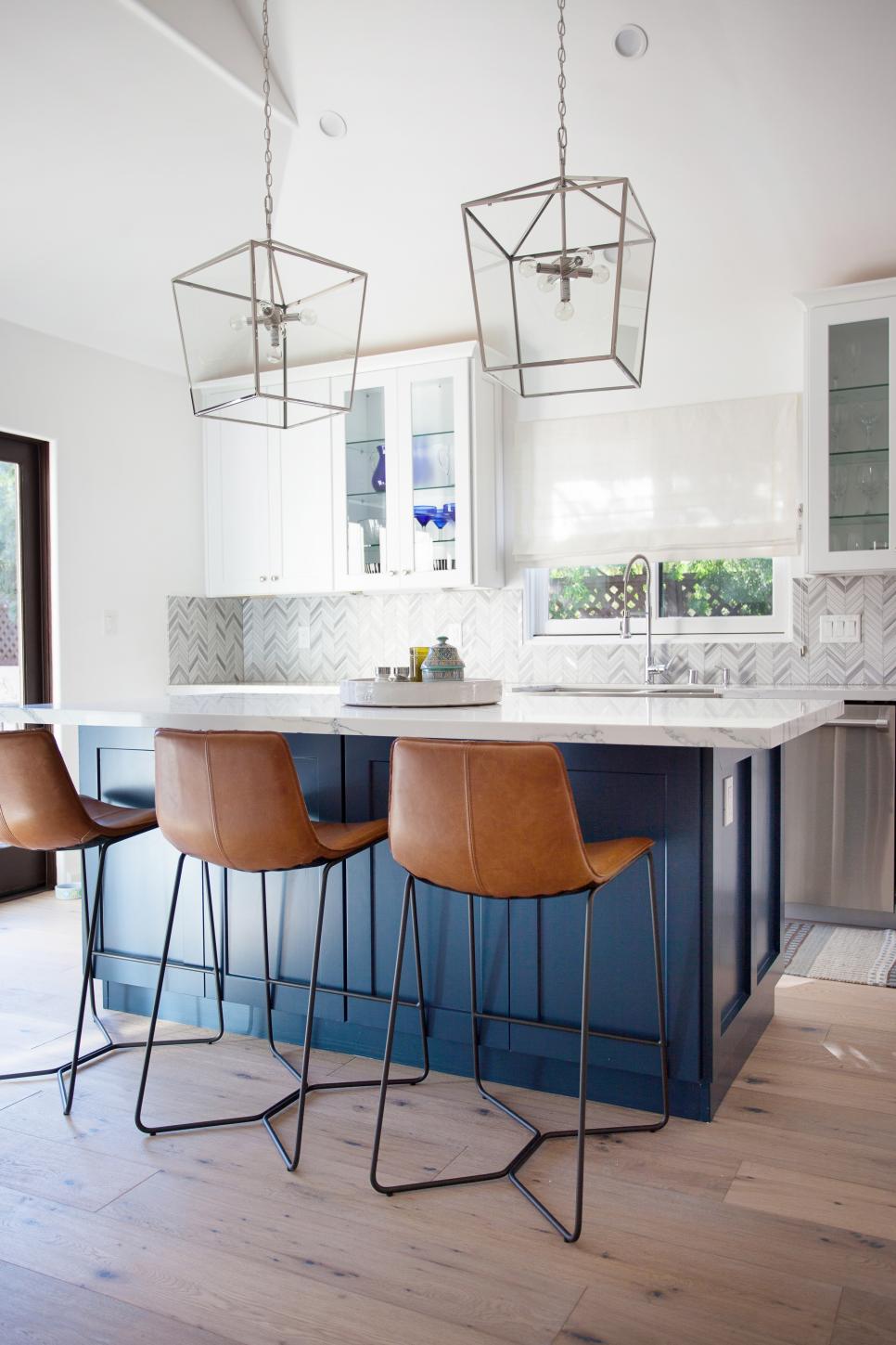 Contemporary Kitchen With Cobalt Blue Island | HGTV