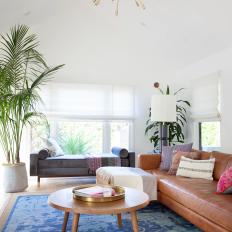 Royal Blue Rug Defines Contemporary Living Room
