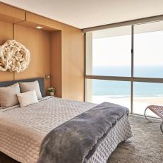 Contemporary Guest Bedroom With Coastal Art
