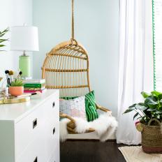 Boho-Chic Girls Room Complete With Swing Chair