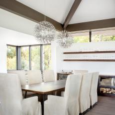 Stylish Dining Room With Slipper Chairs