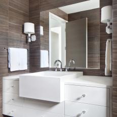 Wood Walls Add Natural Touch to Bathroom