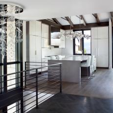 Modern Hallway Leads to Open-Concept Kitchen