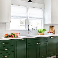 Kitchen Cabinets Shine With Gold Hardware 