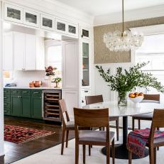 Two-Toned Dining Room Includes Custom Cabinets