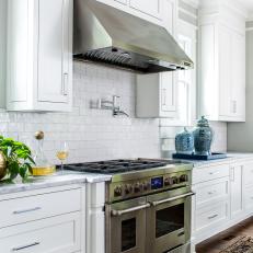White Subway Tile Backsplash Brightens Kitchen