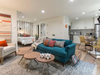 Drew Scott’s entirely new and legal basement suite features a bedroom, living room, bathroom, kitchen and laudry area, making it full living space, as seen on Brother vs Brother. (Before 0092 or 102).
