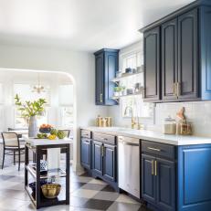 Standout Kitchen With Buffalo Check Flooring