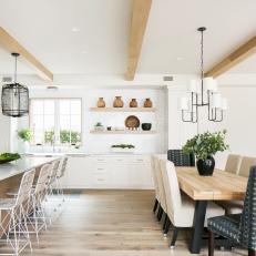 Wood Beams, Floors Infuse Kitchen With Warmth