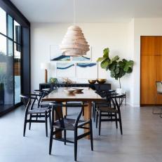 Modern Dining Room With Black Chairs