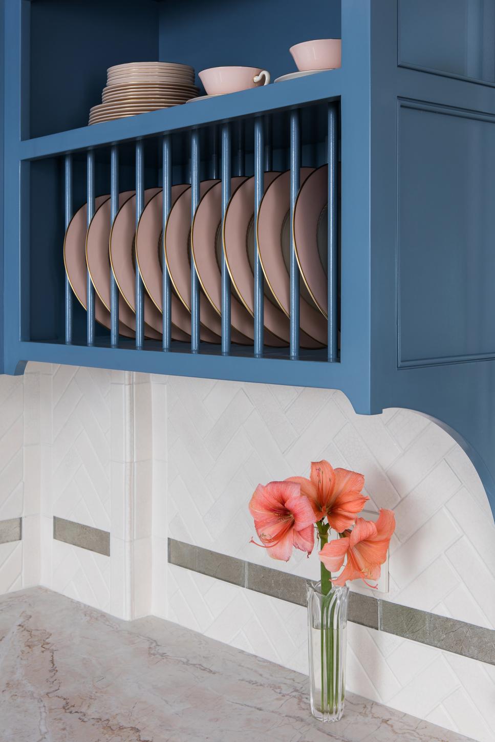 Kitchen Cabinets Include Custom Plate Racks | HGTV