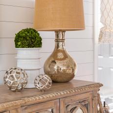 Gold Lamps Add Luxe Touch to Transitional Living Room