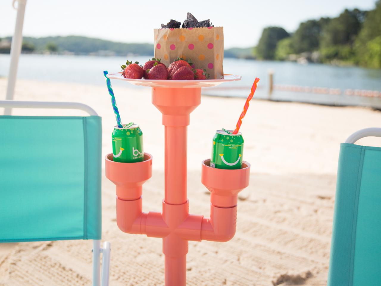 Champagne Fountain with Beach-Inspired Decor