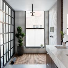Spa Bathroom With Black Steel Wall