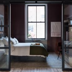 Contemporary Loft Bedroom With Sliding Door
