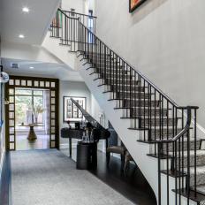 Black and White Stairs and Foyer