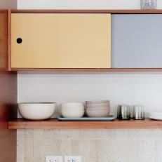 Color Block Kitchen Cabinet and Shelf
